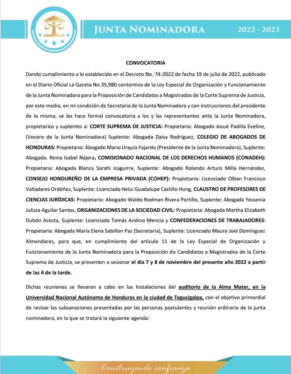 Sesión #8 Convocatoria 